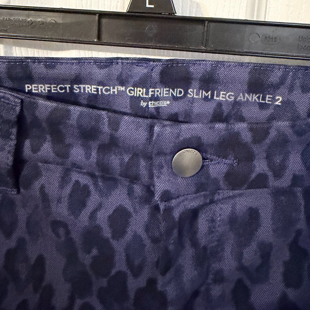 Chicos purplish animal print slim pants